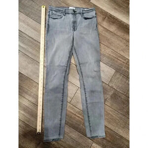 Frame Le High Skinny Jeans Size 31 Burton Wash (gray) Stretch Distressed Faded